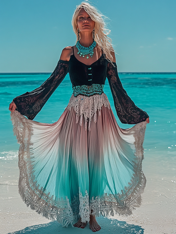 Robe d'été élégante contrastée bdd9
