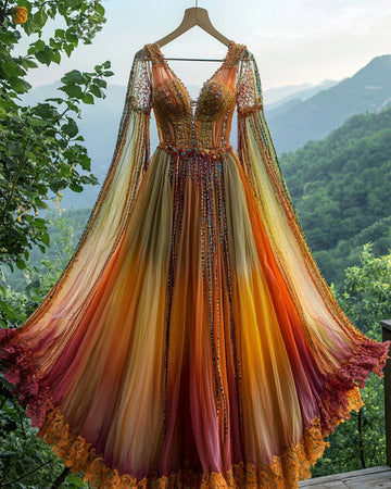 Vestido de Verão com Contraste de Cores Arco-Íris ae3a