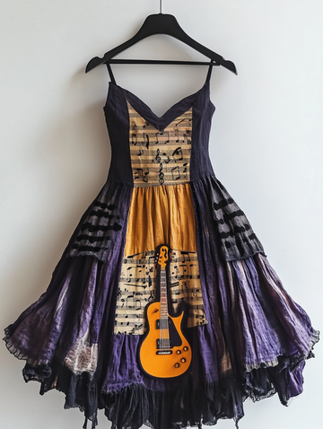 Vestido de Design de Moda com Tema Musical de Verão 0fda