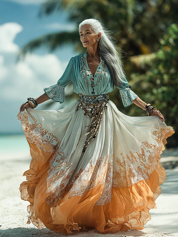 Vestido elegante de verão em cores contrastantes 6195