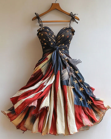 Vestido estampado temático Dia da Independência 8d9d