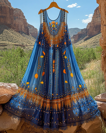 Vestido de Renda Bordado para Férias de Verão a0c8