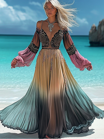 Moda de verão: Vestido elegante em cor contrastante 99b4