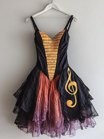 Robe 54c4, motif musical décontracté estival