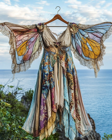 Robe d'été contrastante à volants et dentelle 4248