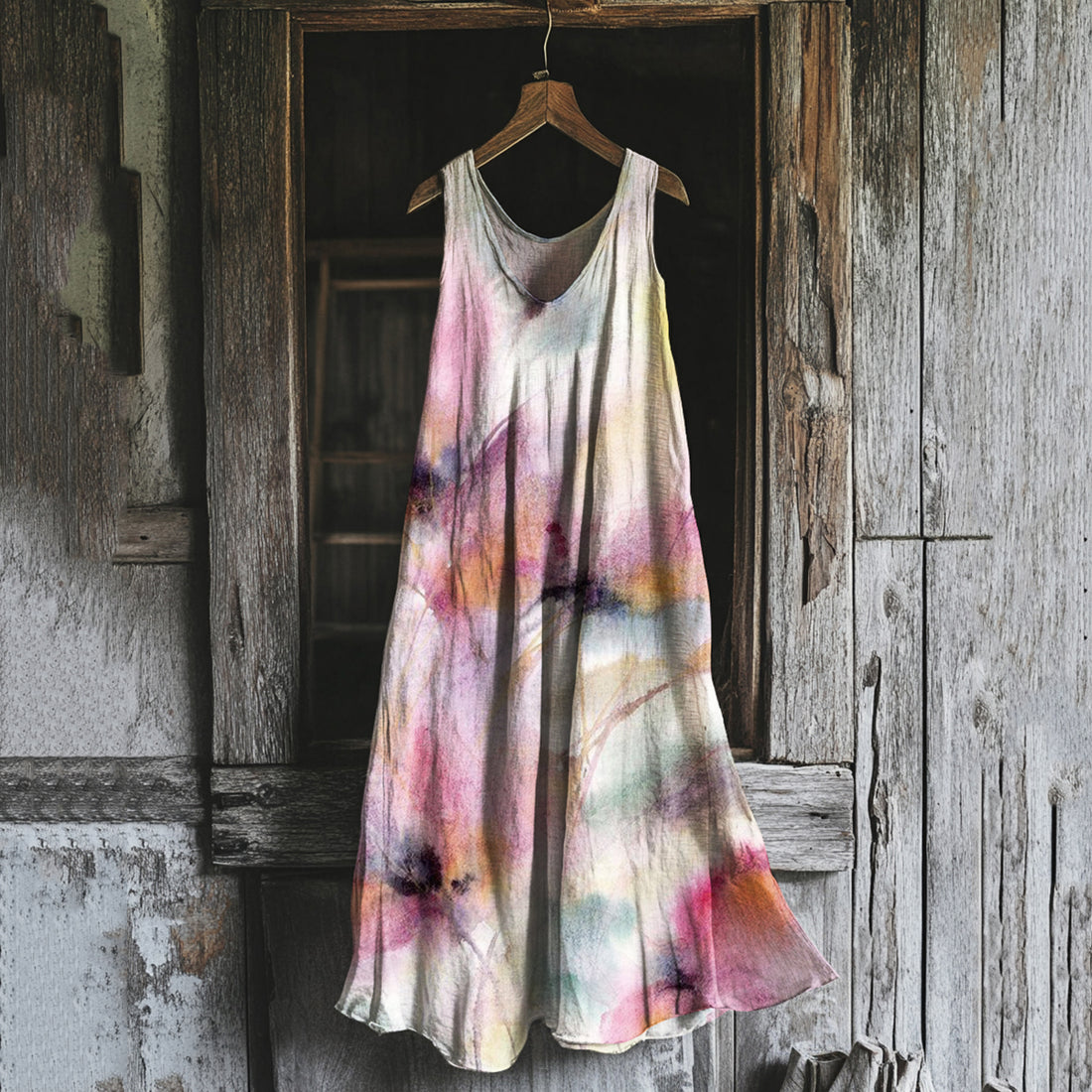 Vestido Regata Linho Estampa Floral Vintage bd8d