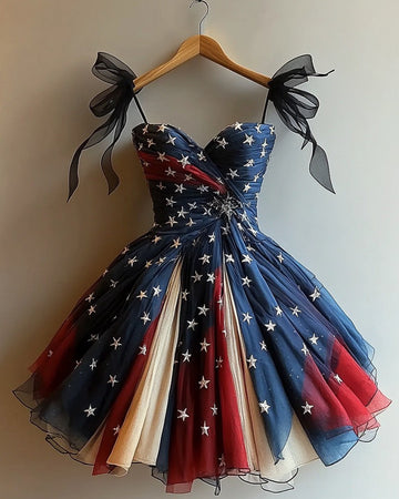 Vestido Temático de Dia da Independência Casual de Verão f2fd