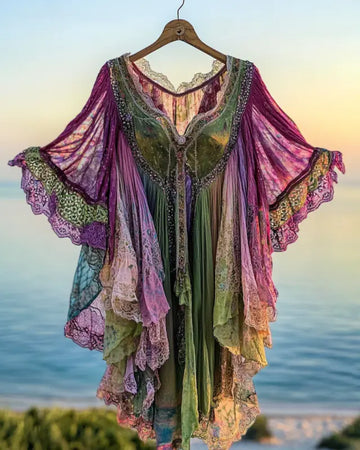 Vestido de Verão com Renda e Chiffon a9db