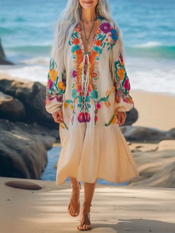 Vestido bordado elegante de praia cd59