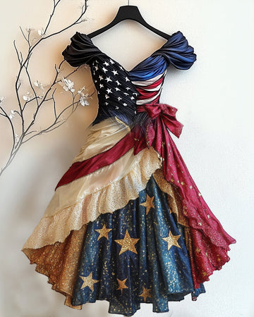 Vestido estampado com tema do Dia da Independência 70f2