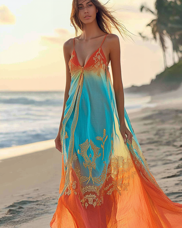 Vestido de verão original de resort à beira-mar 6ee9