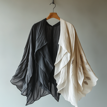 Cardigã de Chiffon com Estampa de Pena e Diversão de Verão 0445