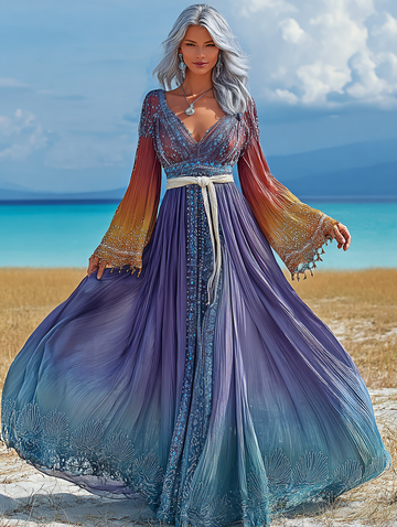 Robes élégantes contrastantes pour les vacances d'été 5236