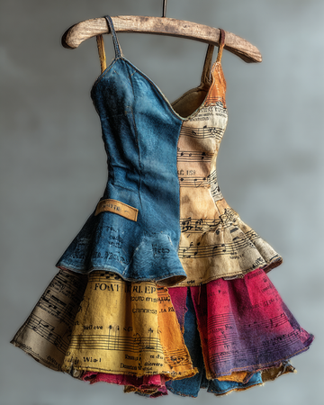 Vestido multicolorido com estampa musical de verão ec9c