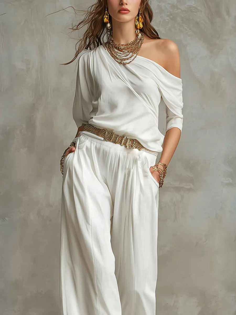 Conjunto Boho Branco Ombro a Ombro
