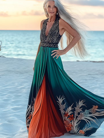 Vestido elegante boêmio de férias de verão 478f