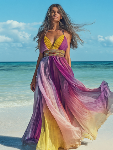 Vestido elegante de verão em cores contrastantes fe85