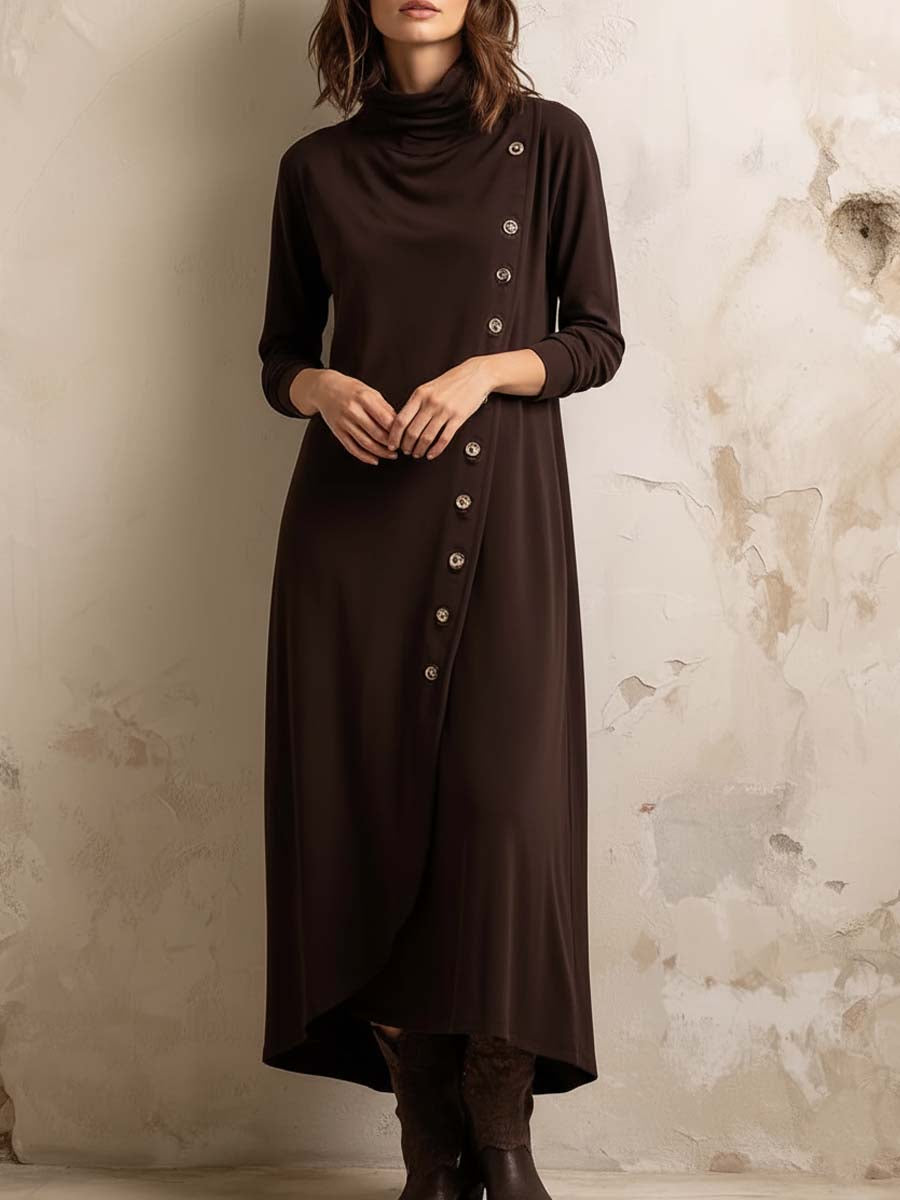 Robe midi d'inspiration bohème avec patte de boutonnage latérale
