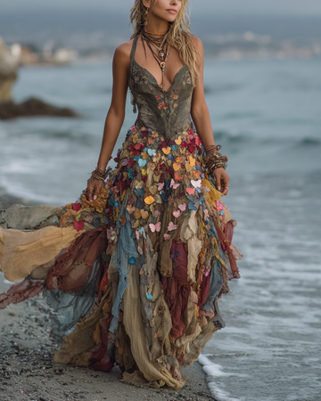 Vestido Patchwork Colorblock Seaside 9281