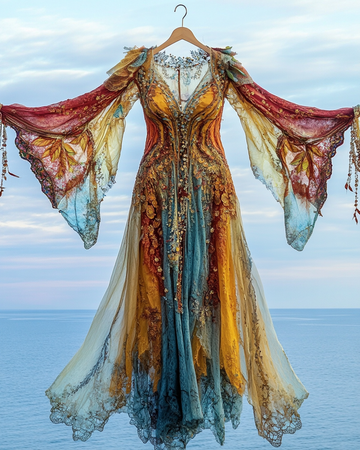 Vestido de Verão com Babados, Renda e Contraste d82a