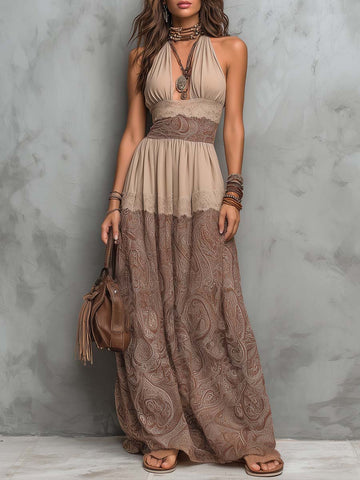 Vestido Longo Paisley Estilo Boho Chic Para Férias