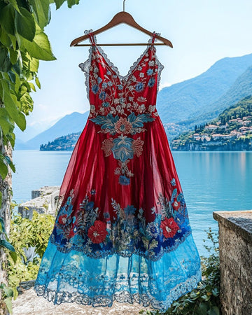 Vestido de Verão em Renda e Chiffon 01c3