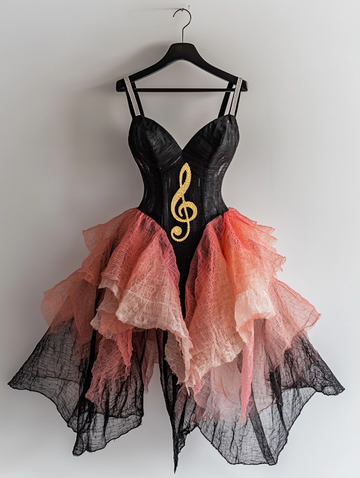 Vestido de Design de Moda com Tema Musical de Verão a7cf