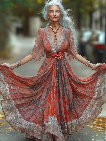 Robes élégantes de vacances d'été à couleur contrastée ad90