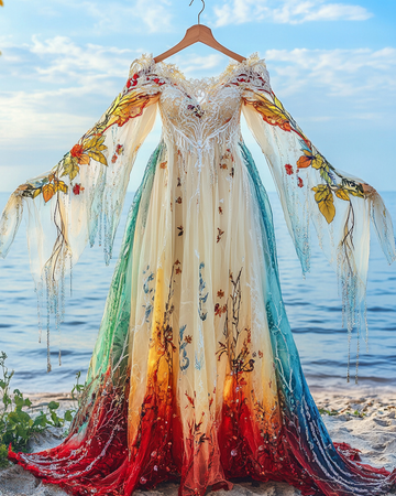 Robe d'été contrastée en dentelle à volants 2faf