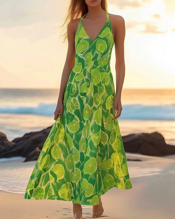 Vestido de verão original para resort à beira-mar 5314