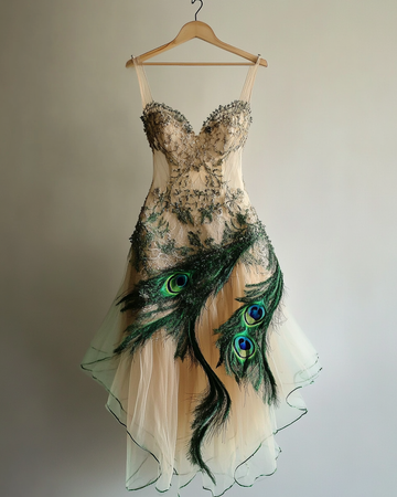 Vestido de verão irregular com renda, retalhos e miçangas ab29