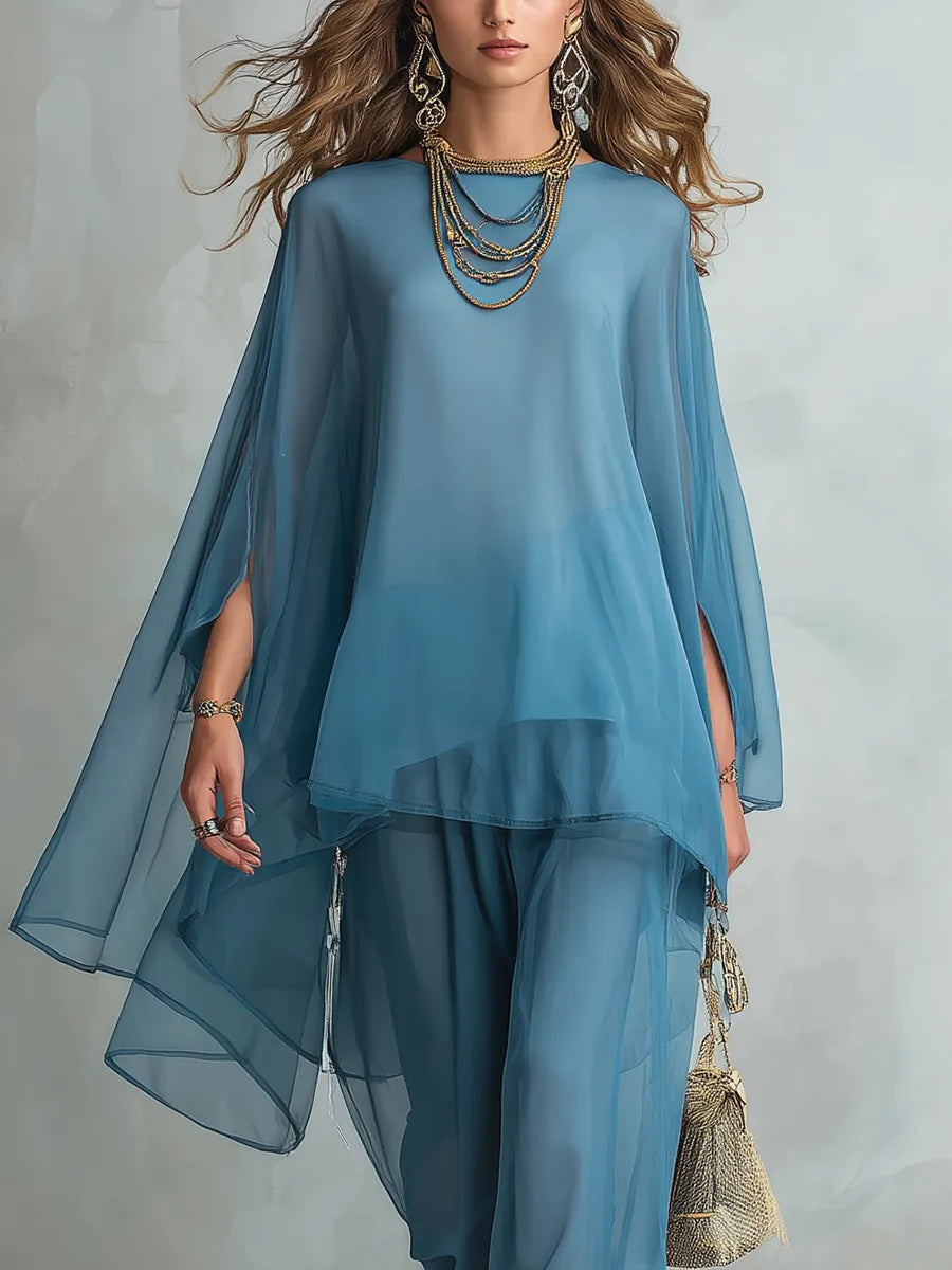 Conjunto de Tule Azul Meia-Noite Boêmio