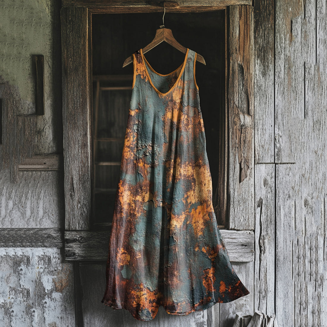 Vestido Midi Tank Arte Ferrugem Vintage 8d23