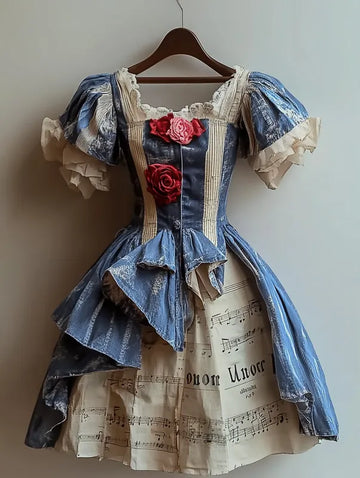 Vestido de Design de Moda com Tema Musical de Verão a192
